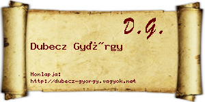 Dubecz György névjegykártya