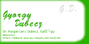 gyorgy dubecz business card
